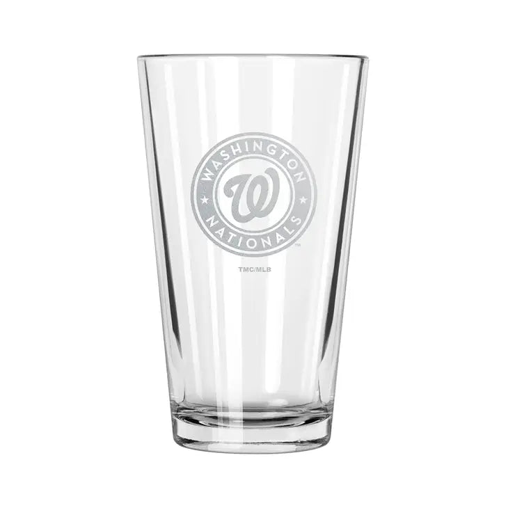 Washington Nationals Etch Pint Glass - Official MLB Merchandise