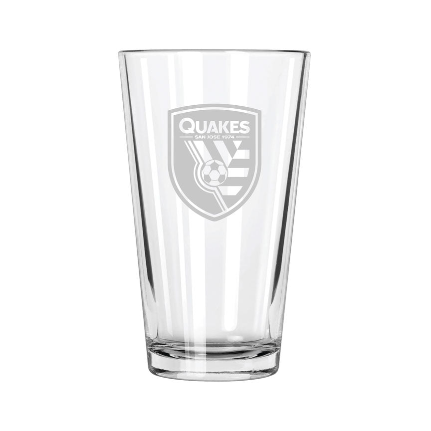 San Jose Earthquakes Etch Pint Glass - Official MLS Merchandise