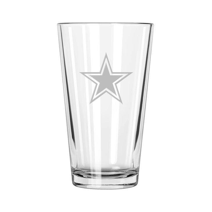 Dallas Cowboys Etch Pint Glass - Official NFL Merchandise