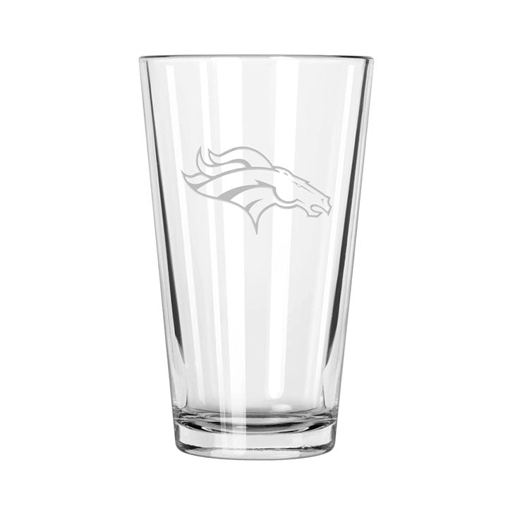 Denver Broncos Etch Pint Glass - Official NFL Merchandise