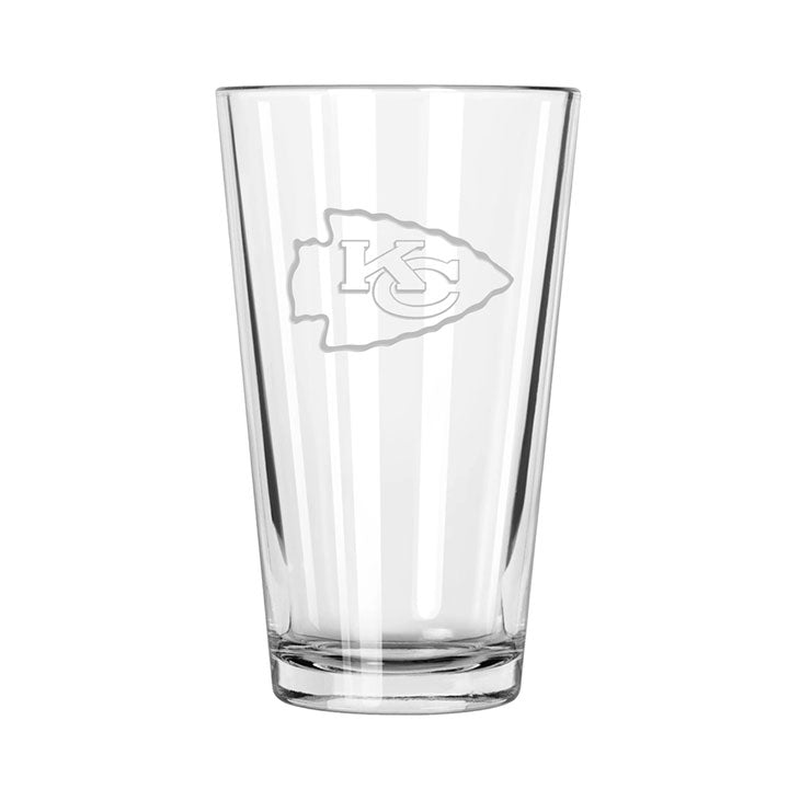 Kansas City Chiefs Etch Pint Glass - Official NFL Merchandise