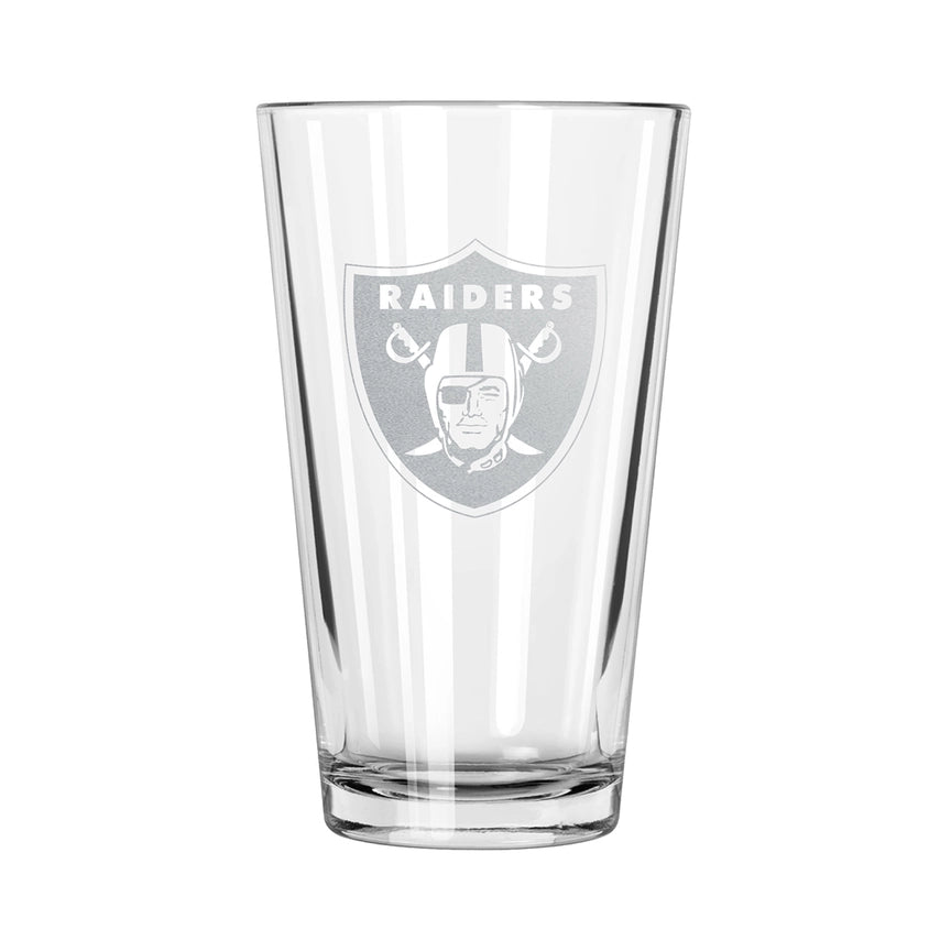 Las Vegas Raiders Etch Pint Glass - Official NFL Merchandise