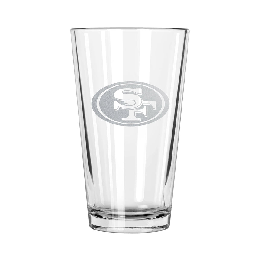 San Francisco 49ers Etch Pint Glass - Official NFL Merchandise