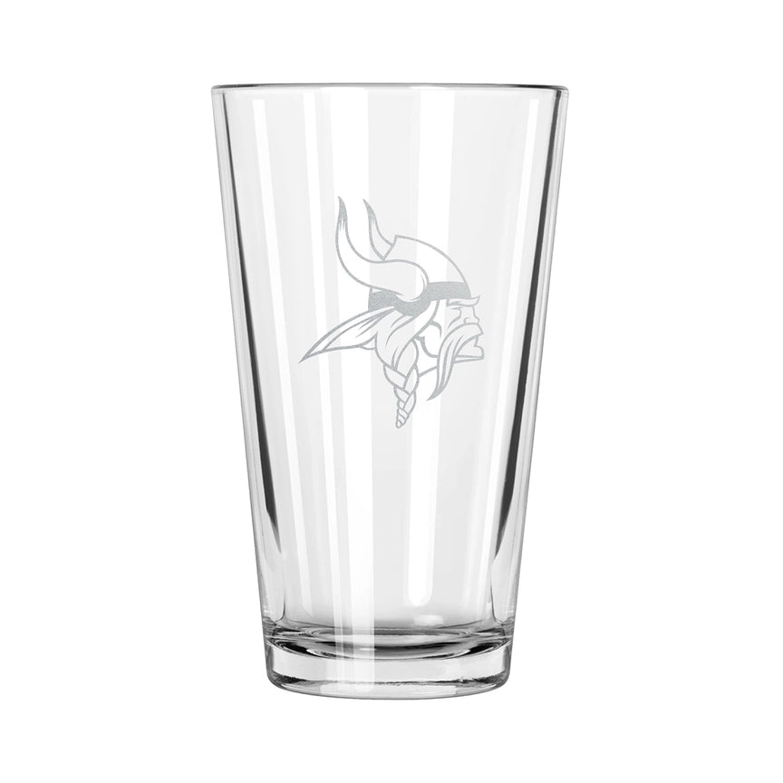 Minnesota Vikings Etch Pint Glass - Official NFL Merchandise